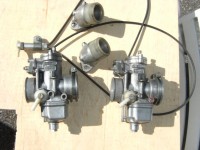 matched set 32 mm PHF pumper carbs with plastic stacks and cable start.jpg
